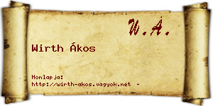 Wirth Ákos névjegykártya